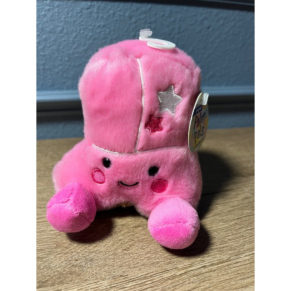 Palm Pals Whimsical Pink Cowgirl‎ Boot Stuffed Plush Clip-On Aurora